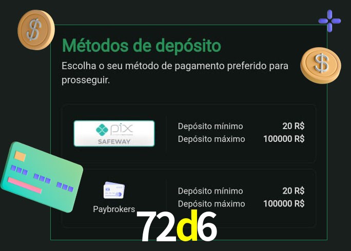 O cassino 72d6 oferece uma grande variedade de métodos de pagamento
